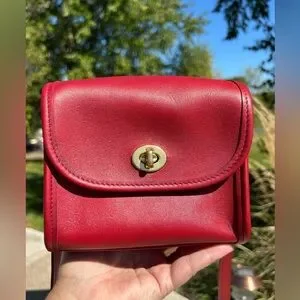 Coach | Bags | Vintage Coach Emmie Flap 98 Red Leather Like